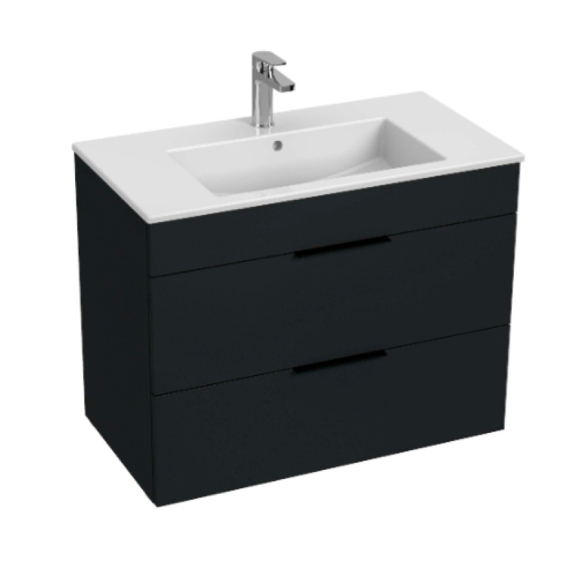 Jika izlietnes un skapīša komplekts Cube, 800x430 mm, h=607 mm, 2A, matēts antracīts