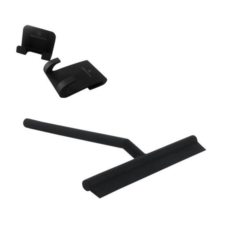 Aquanova stikla tīrāmā slotiņa Arvid, metāls/silikons, melna