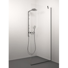 Stikla Serviss dušas siena Conforto Cor Black, 600 mm, h=2000, melns/caurspīdīgs stikls