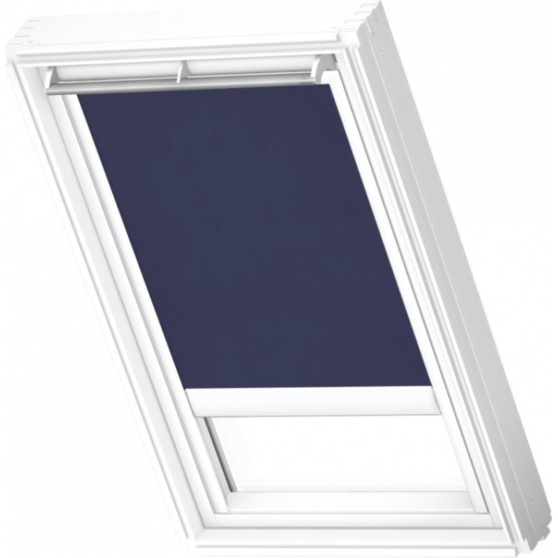 Velux RSL Jumta logu ruļļveida žalūzijas ar solāro vadību, ar baltām sliedēm, FK06, 66x118cm, tumši zilas