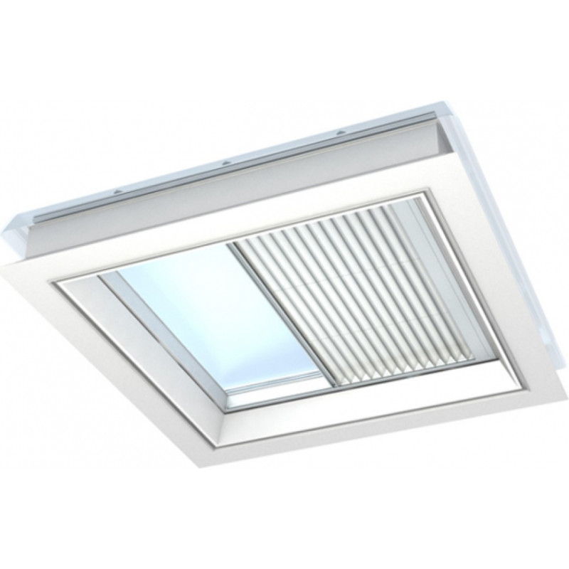 Velux FMG Plisētās žalūzijas virsgaismas logam ar kupolu, elektriskā vadība, 100x100cm, baltas