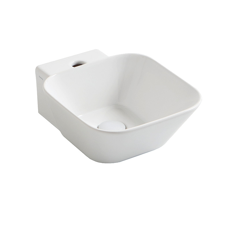 Simas Wave izlietne 33.5x43cm, kvadrātformas, pie sienas/uz virsmas, balta - gab.