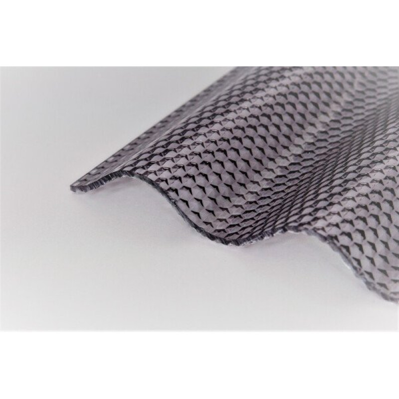 Profilētā polikarbonāta loksne DIAMOND SINUS 2,8 mm 1.045x6m, pelēks; / gab.