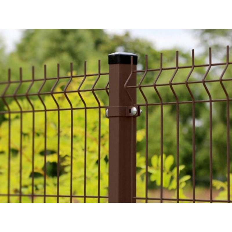 Paneļu žogs 3D 2,5x2,03 m (200x50mm), d-4, ZN+RAL8017 (brūns) / gab