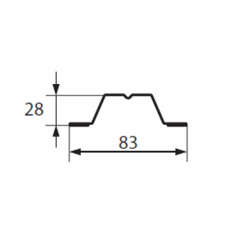 Horizontālais omega profils žogu dēļu piestiprināšanai, RAL7016 / m