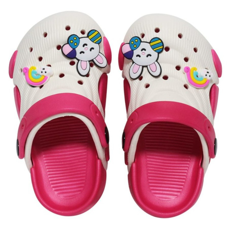 Besk Dārza čības bērnu 20-21.izmērs baltas ar rozā malu