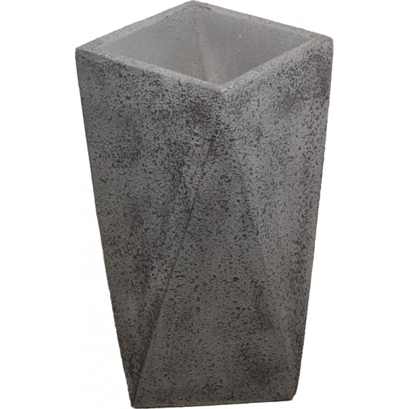 Besk Puķu pods stiklšķiedras ģeometriskas formas 40x40x60cm, pelēks