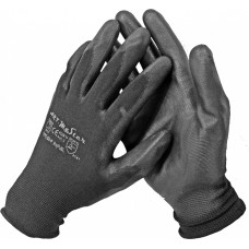 Besk Cimdi poliester ar melnu PU pārkl.  6.izm B+B