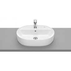 Roca The Gap Round Vannas istabas izlietne, uz virsmas, ar caurumu maisītājam, 550x400mm, balta