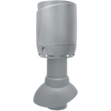 Vilpe FLOW neizolēts ventilācijas izvads + jumtiņš 110P/300, gaiši pelēks