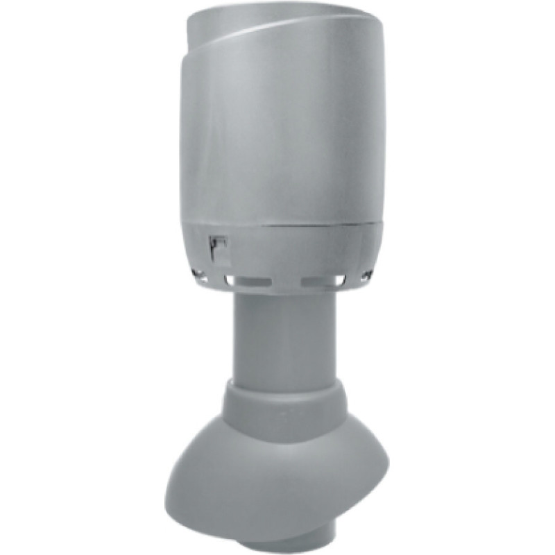 Vilpe FLOW neizolēts ventilācijas izvads + jumtiņš 110P/300, gaiši pelēks