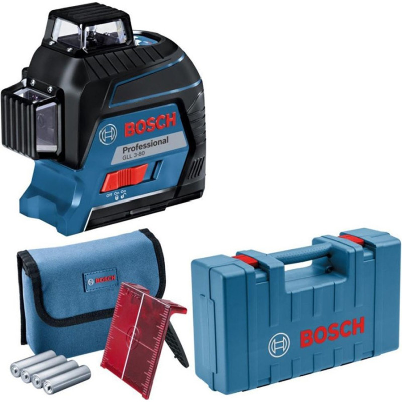 Bosch Trīsstaru lāzerlīmeņradis Bosch GLL 3-80 (ar koferi) Bosch PRO 0601063S00 (GLL 3-80 P, GLL 2-80 P - gab.