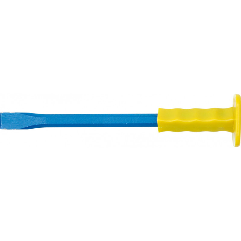 Vorel Aukstā kaltne ar aizsargrokturi 19x500MM, VOREL, 35355, oglekļa tērauds, cietināts, zila lakota virsma