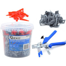 Geko Flīžu līmeņošanas sistēma, 300 starplikas + 100 ķīļi + 1 knaibles, G00392 GEKO