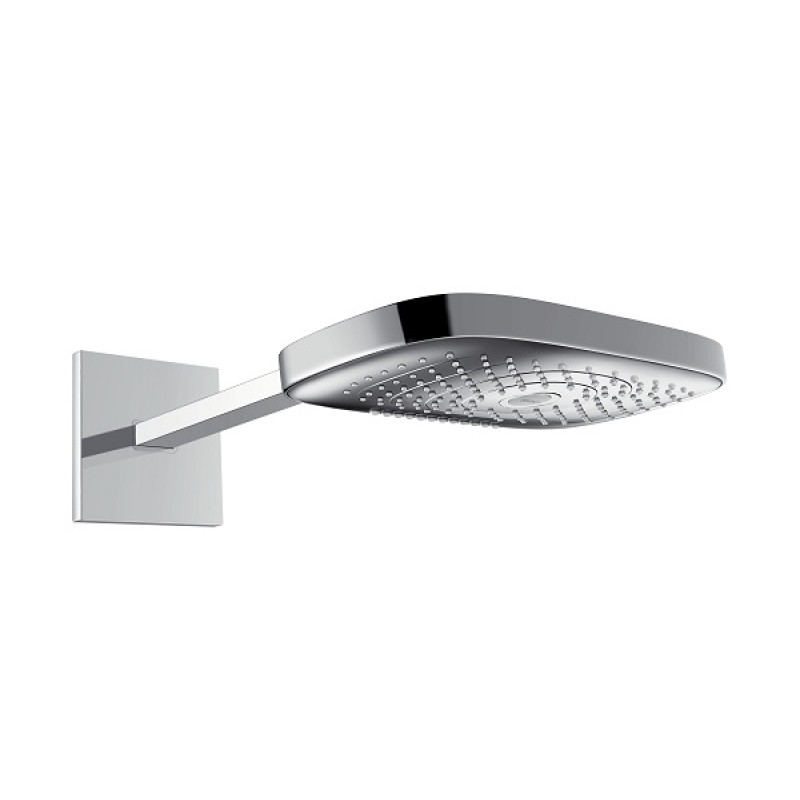 Hansgrohe dušas galva ar turētāju Raindance Select E 300 3jet, no sienas, balta/hroms