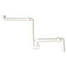 H&L izlietnes sifons, 1¼ x 32 mm, novirzītais, plastmasa, balts