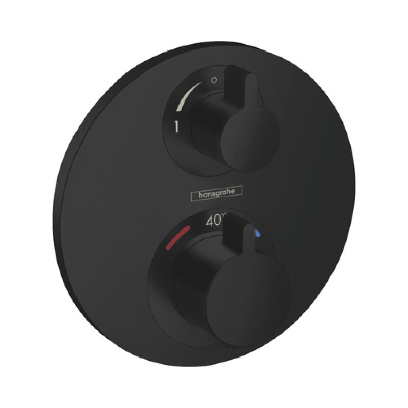 Hansgrohe termostata Ecostat S virsapmetuma daļa,  2 funkcijām, matēta melna
