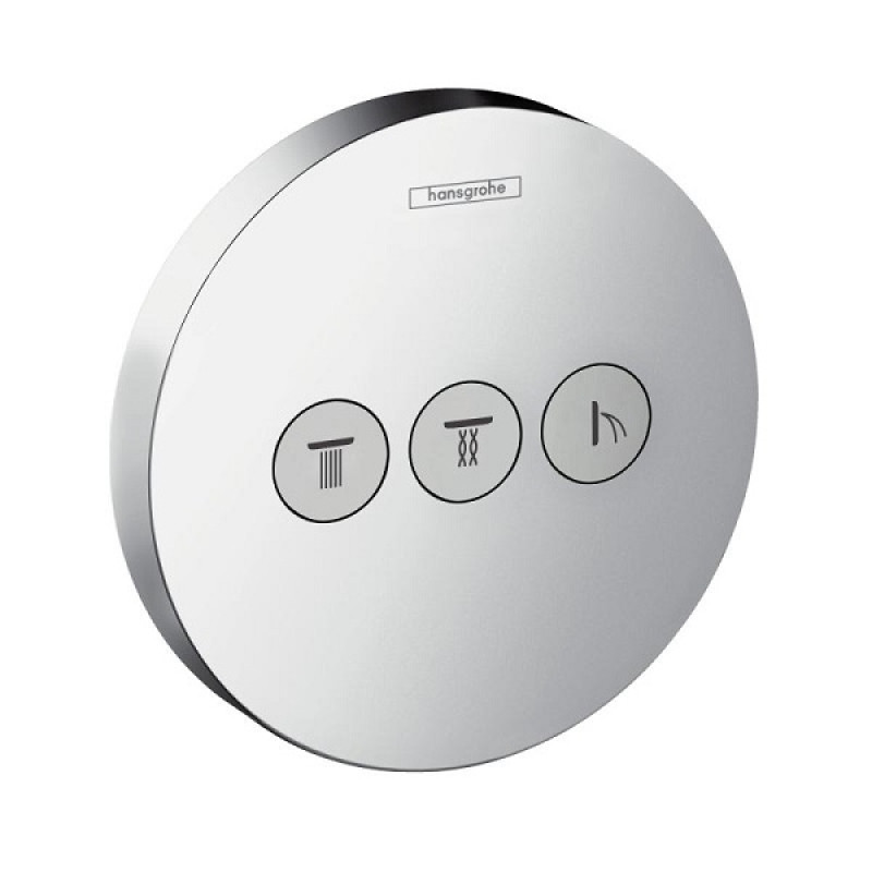Hansgrohe iebūvējamā pārslēdzēja ShowerSelect S virsapmetuma daļa, 3 ceļu, hroms