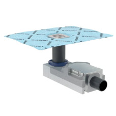 Geberit dušas traps ar resti 80x80, DN50, horizontāls, paredzēts 90–220 mm grīdas augstumam