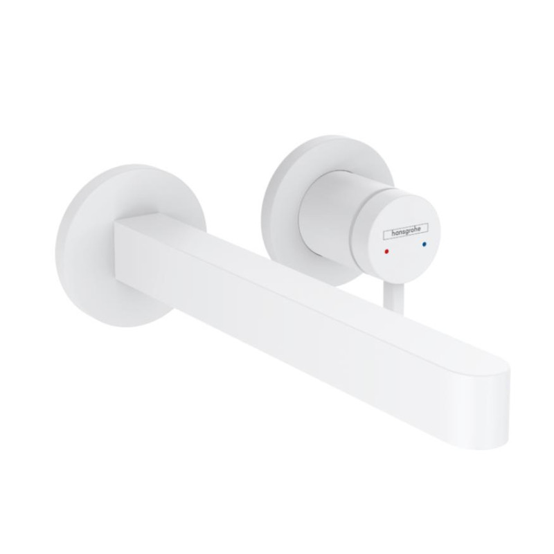 Hansgrohe izlietnes maisītāja Finoris virsapmetuma daļa, 2 MC, iztece 228 mm, no sienas, matēta balta