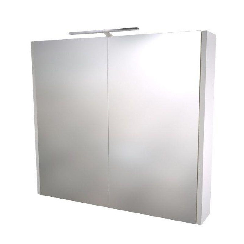 Raguvos Baldai spoguļskapis ar apgaismojumu Serena, 600x140 mm, h=700 mm, 2D, spīdīgi balts