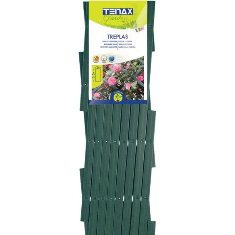 TREPLAS Dekoratīvs paplašināms plastmasas režģis, zaļš 1,00 x 1 m / gab