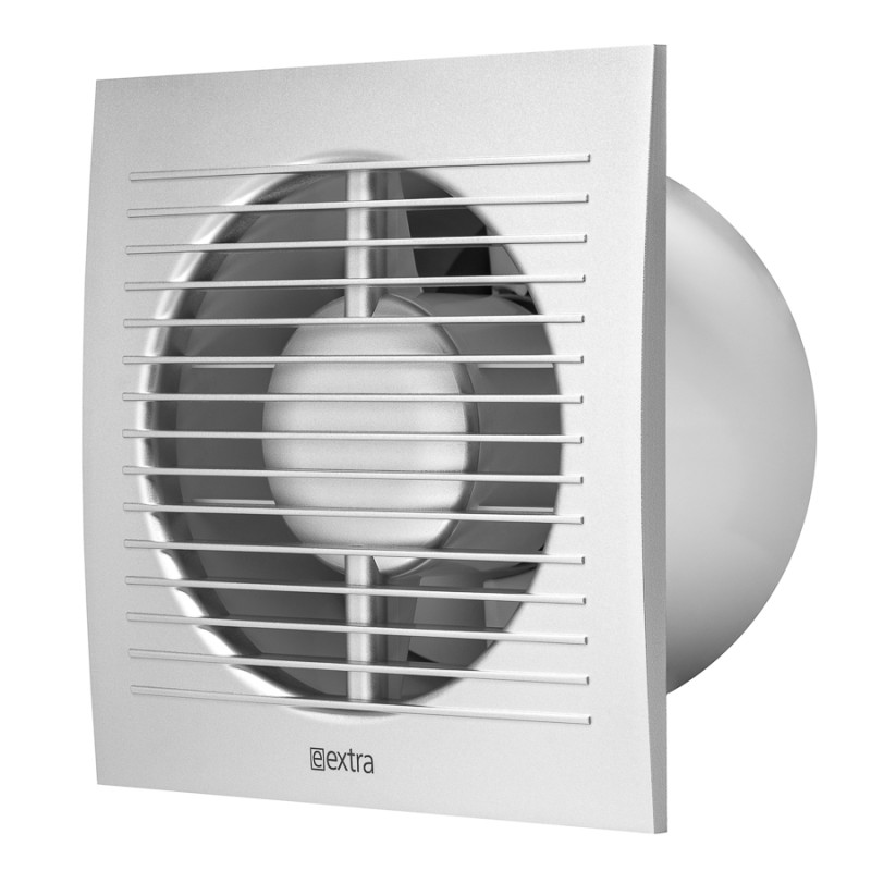 Europlast elektroventilators E-EXTRA, Ø125mm ar taimeri, mitruma sensoru, sudraba