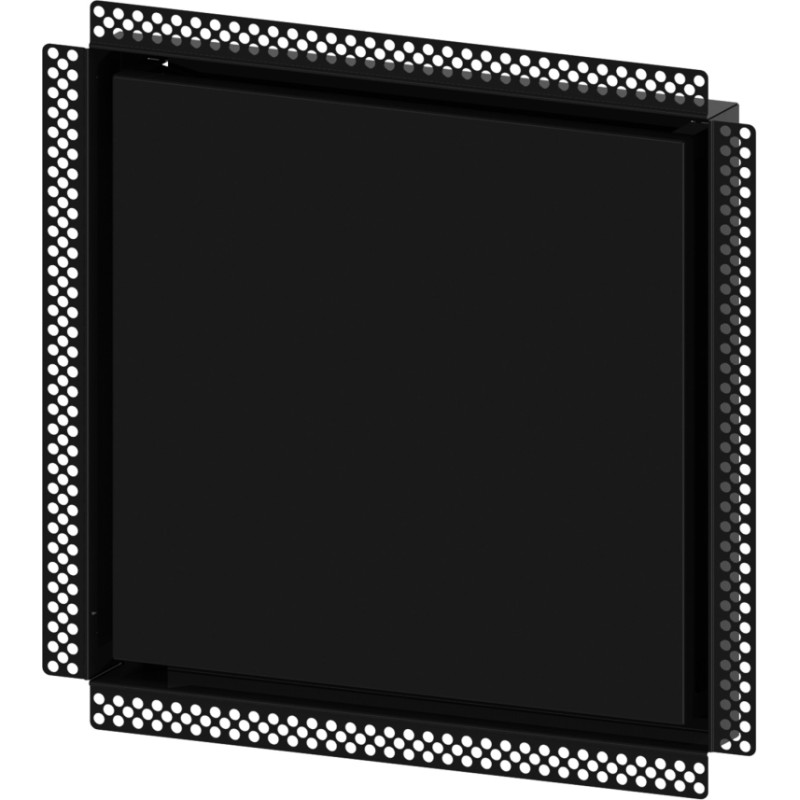 Europlast difuzors metāla, sleptās montāžas, 400x400mm - Ø200mm, melns