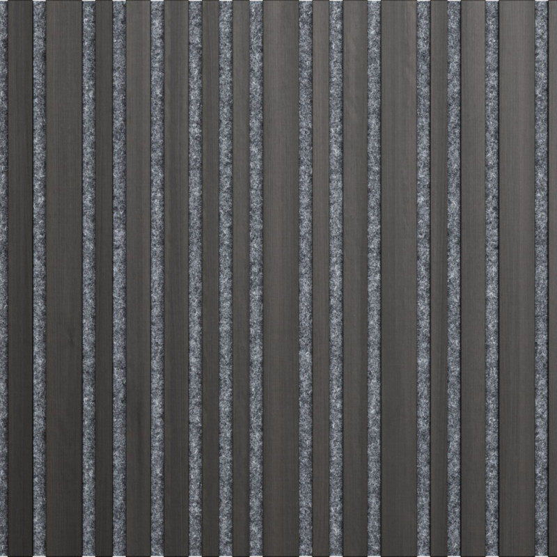 Illi Tremolo Akustiskais sienas panelis, finierēts, pelēks filcs, 600x600x18mm, melns ozols