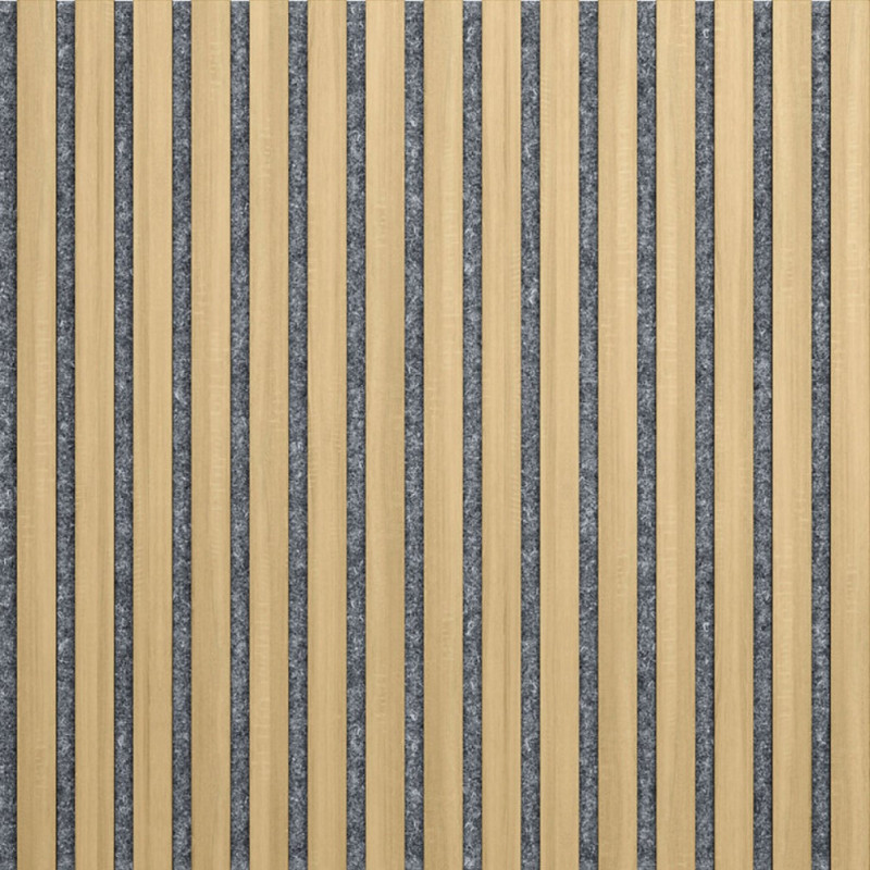 Illi Marcato Akustiskais sienas panelis, finierēts, pelēks filcs, 600x3000x18mm, ozols