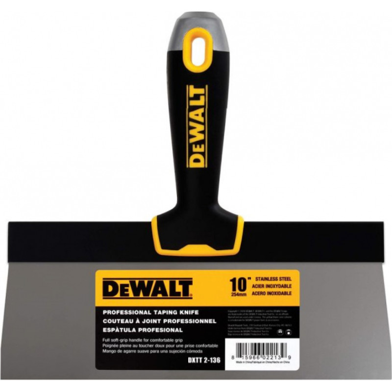 Dewalt Apdares špakteļlāpsta, nerūsējošā tērauda, ar Soft Grip rokturi, 254mm