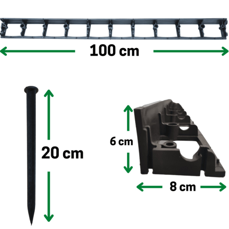 Zāliena apmale 100x6 cm melna / gab