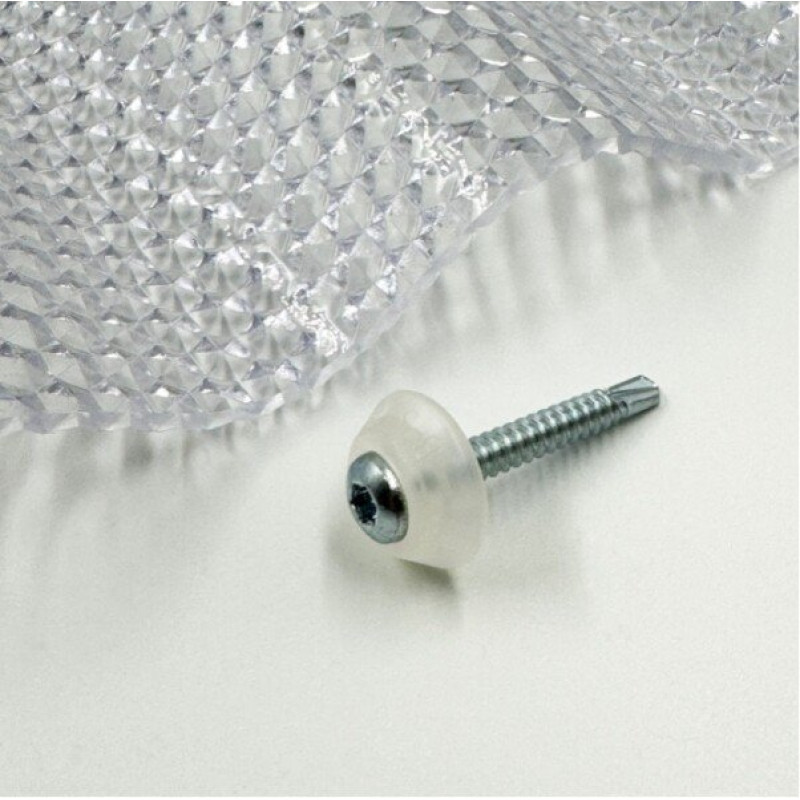 Stiprinājuma skrūves metālam ar starpliku (caurspīdīgu) MK PC DIAMONDS 5x40mm, 50 gab/iepak. / gab