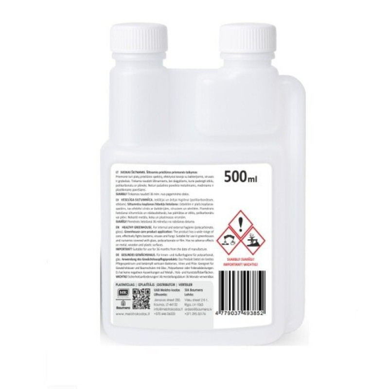 VESELĪGA SILTUMNĪCA – Siltumnīcu higiēnas līdzeklis 500 ml (polikarbonātam un stiklam) / gab