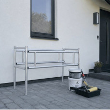 Alumīnija sastatņu pagarinājums SNAPIT ar drošības rāmi, 2 pakāpju, 1,8 × 0,725 × 1 m (200 kg)