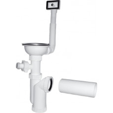Plastbrno Sifons virtuves izlietnei 115 1/2X50mm ar izplūdi, pārplūdi, v/m