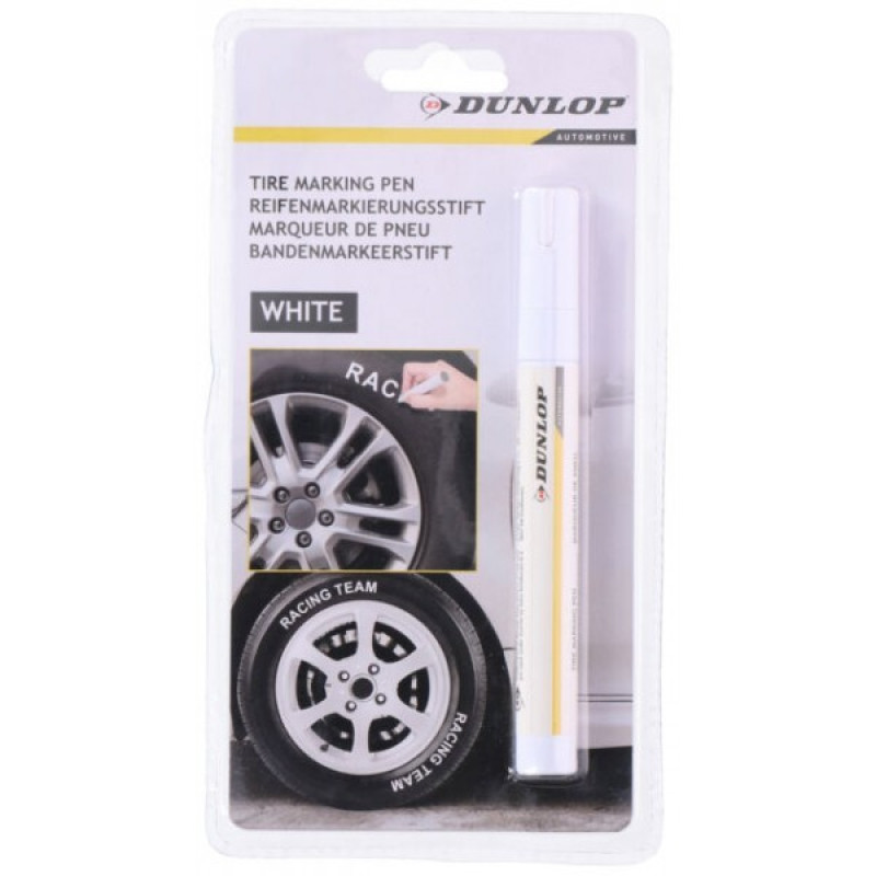 Dunlop Marķieris balts auto riepām