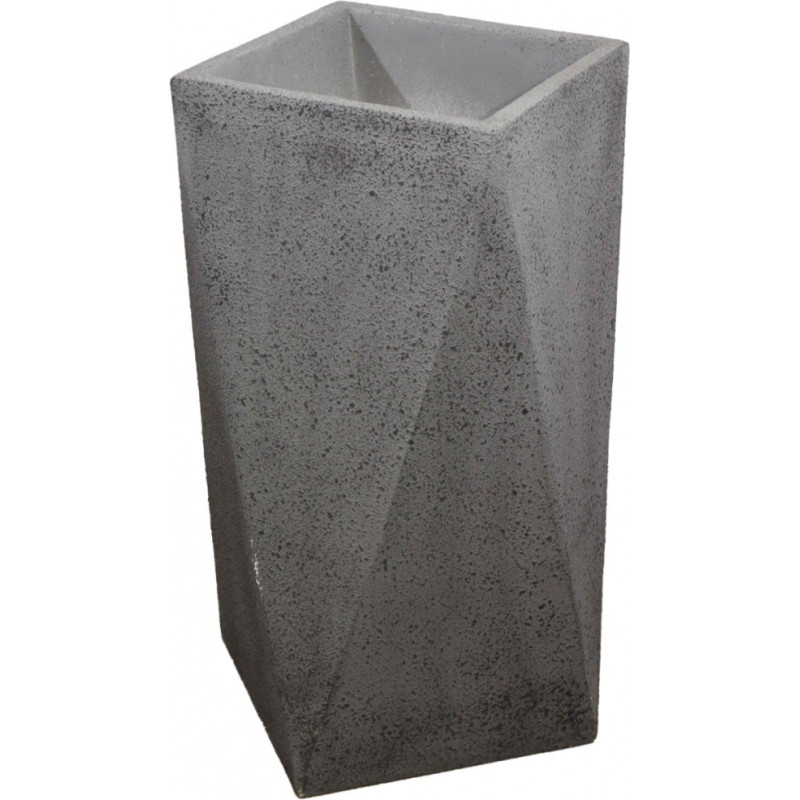 Besk Puķu pods stiklšķiedras ģeometriskas formas 50x50x80cm, pelēks