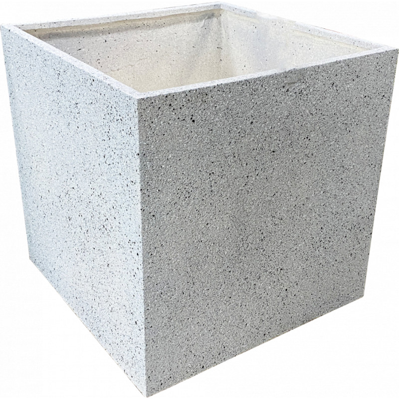 Besk Puķu pods stiklšķiedras 65x65x65cm, gaiši pelēks