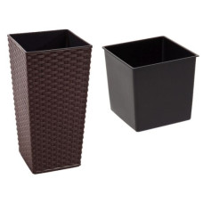 Lamela Puķu pods Finezja rattan 30x30x57cm, t.brūns