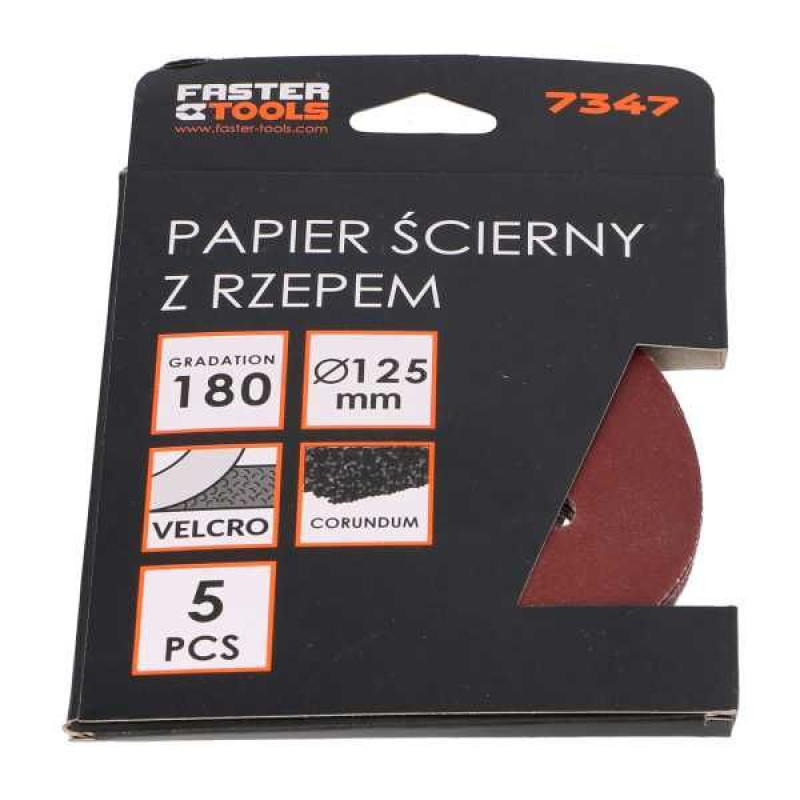 Faster Tools Smilšpap.disks Velkro d.125 Nr. 180/8caur. 5gb