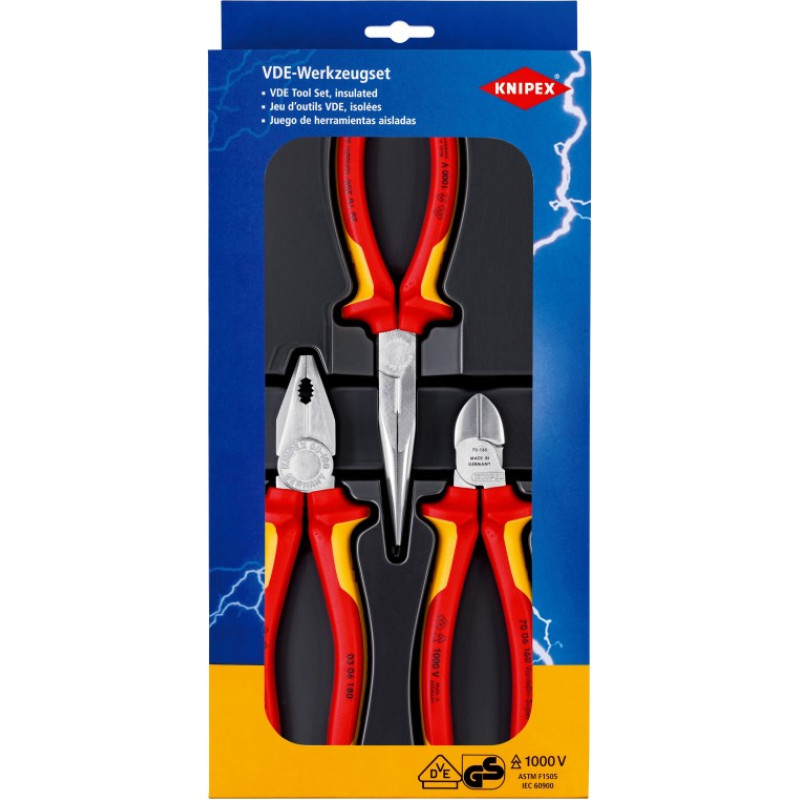 Knipex Replės elektrikams KNIPEX 002012, 3vnt.