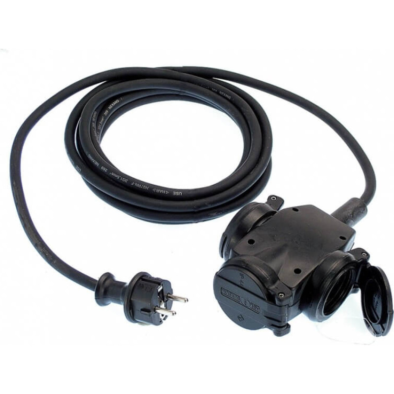 As-Schwabe Pagarinātājs ar trīskontaktu spraudni SCHWABE H07RN-F 3G2,5 5m