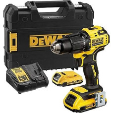 Dewalt Akumalātora trieciena urbjmašīna 18V 2x2Ah DeWALT #DCD709D2T-QW-K - gab.