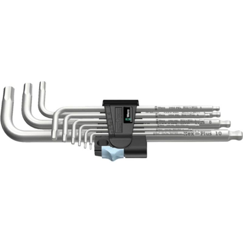 Wera Seškantes atslēgu komplekts WERA 3950 PKL/9 INOX