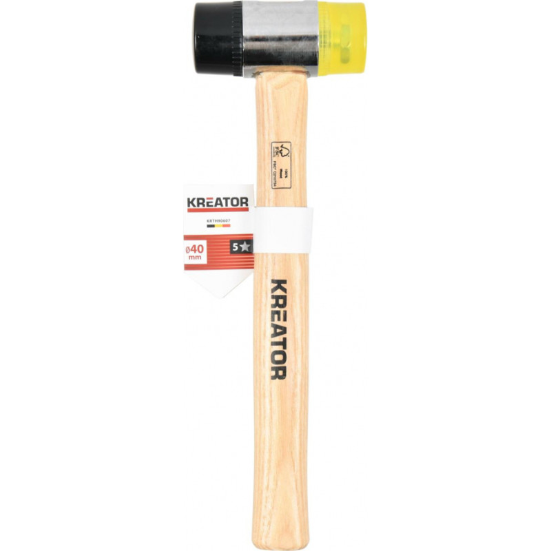 Kreator Gumijas - plastmasas āmurs ar koka kātu 300g KREATOR KRTH90607