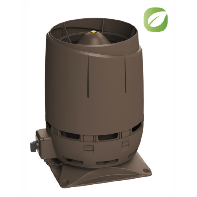 Vilpe jumta ventilators ECo110S Flow ar pamatni 300x300, brūns