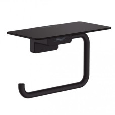 Hansgrohe tualetes papīra turētājs ar plauktiņu AddStoris Q, matēts melns