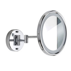 Gedy spogulis ar apgaismojumu Saraht, d=160 mm, 3x palielina, pie sienas, hroms