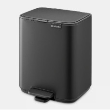 Brabantia atkritumu tvertne ar pedāli Bo, 12l, matēta melna